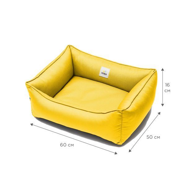 Лежак для котів PETBED Банні S 60х50см h-16см оксфорд жовтий 112576479 фото