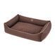 Лежак для собак PETBED Лакі XL 90x65см h-21см велюр коричневий кант беж 11246774 фото 2