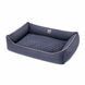 Лежанка для собак PETBED Лакки XL 90x65см h-21см велюр темно-серый кант беж 11246776 фото 2