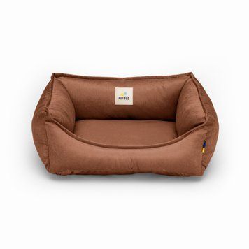 Лежанка для собак PETBED Комфорт XS 50x45см h-18см велюр коричневый 11243673 фото