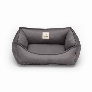 Лежанка для собак PETBED Комфорт XS 50x45см h-18см велюр темно-серый 11243675 фото