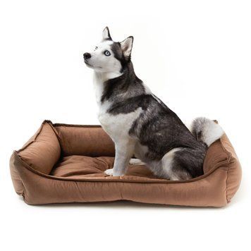 Лежак для собак PETBED Комфорт 2XL 100x70см h-25см велюр коричневий 11250160 фото
