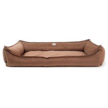 Лежак для собак PETBED Комфорт 3XL 120x80см h-27см велюр коричневий 11250164 фото