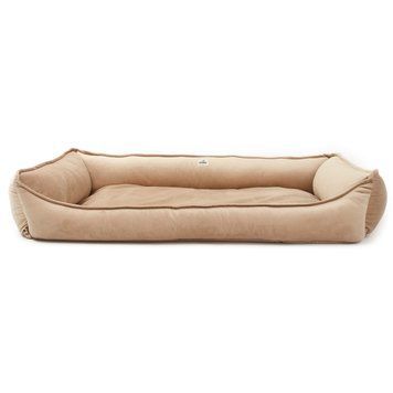 Лежак для собак PETBED Комфорт 3XL 120x80см h-27см велюр бежевий 11250163 фото