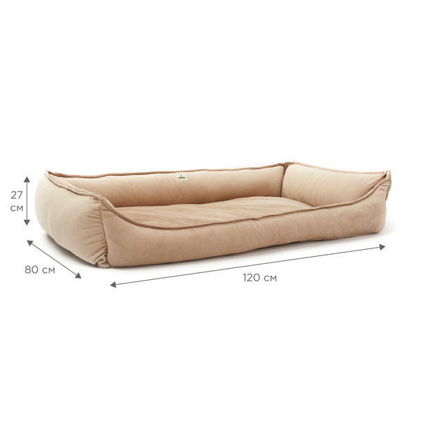 Лежак для собак PETBED Комфорт 3XL 120x80см h-27см велюр бежевий 11250163 фото