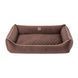 Лежанка для собак PETBED Лакки 2XL 100x70см h-22см велюр коричневый кант беж 11250168 фото 1