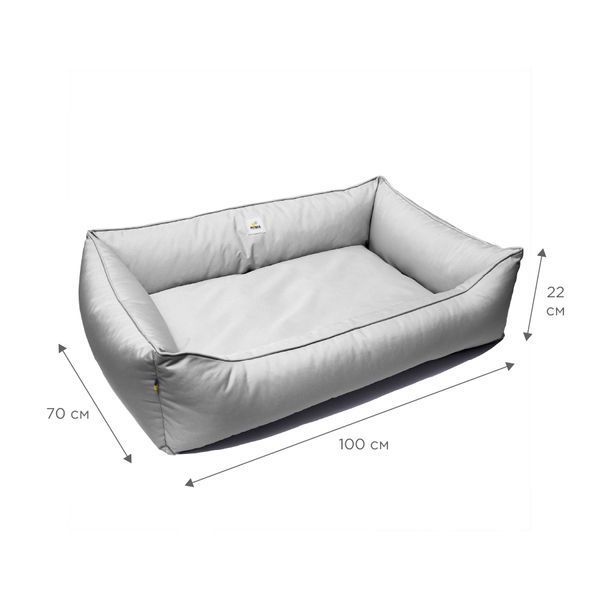 Лежанка для собак PETBED Банни 2XL 100х70см h-22см оксфорд серый 11257687 фото