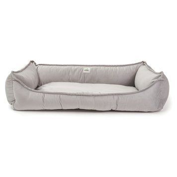 Лежак для собак PETBED Комфорт XL 90x65см h-24см велюр сірий 11243670 фото