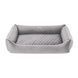 Лежанка для собак PETBED Лакки 2XL 100x70см h-22см велюр серый кант розовый 11250173 фото 1