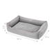 Лежанка для собак PETBED Лакки 2XL 100x70см h-22см велюр серый кант розовый 11250173 фото 2