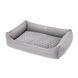 Лежанка для собак PETBED Лакки 2XL 100x70см h-22см велюр серый кант розовый 11250173 фото 3