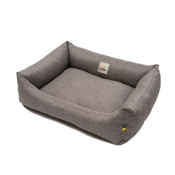 Лежак для котів PETBED Сімпл S 60х50см h-16см рогожка сіра 112576279 фото