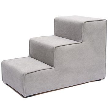 Ступеньки широкие для собак PETBED 66х37см h-45см велюр серый 11251655 фото