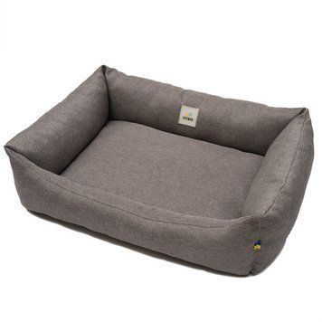 Лежак для собак PETBED Сімпл M 70х55см h-18см рогожка сіра 11257629 фото